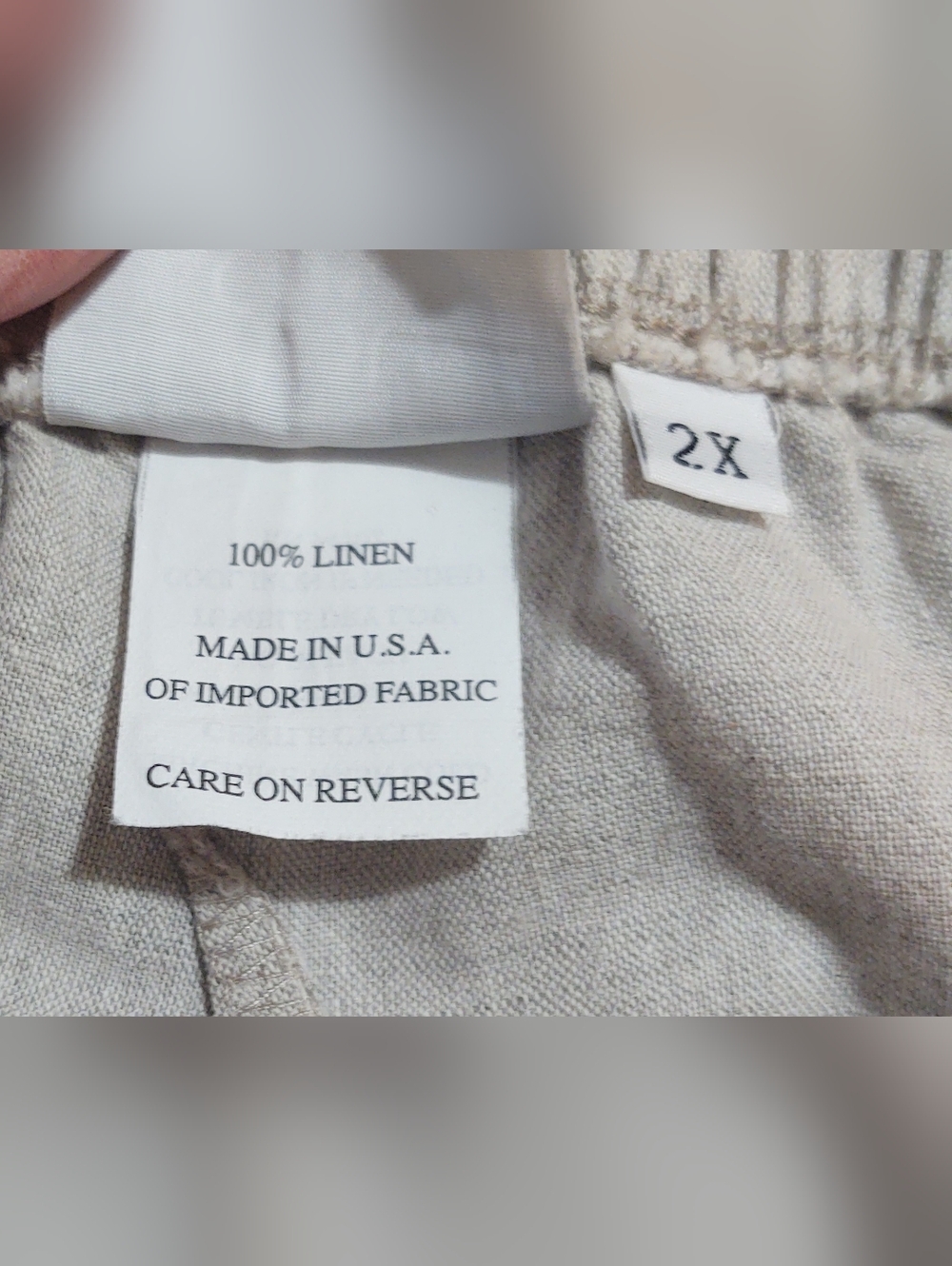 Hot Cotton 100% Linen Cropped Pants 2X - Picture 5 of 10